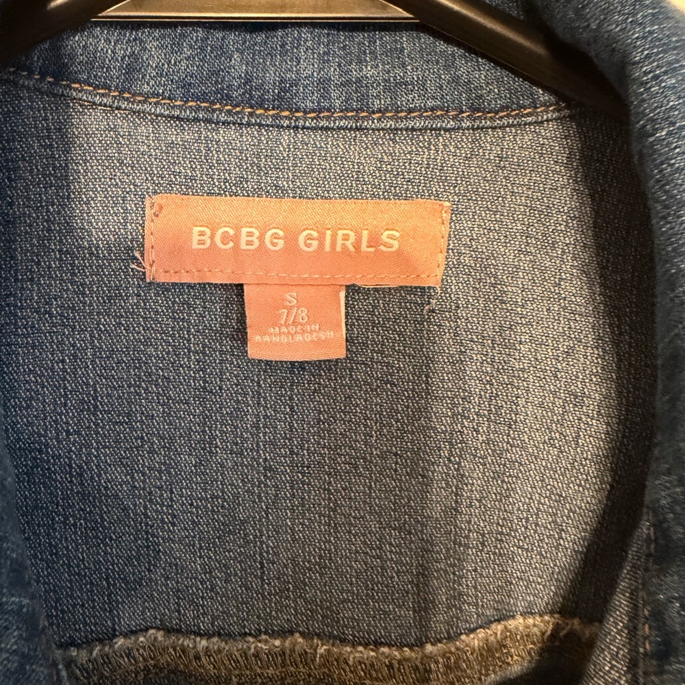 BCBG Brand Denim Jacket for Girls Size 7/8 - Picture 3 of 4